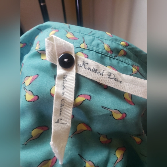 Knitted Dove Early Bird print long sleeved button up top - Picture 6 of 6